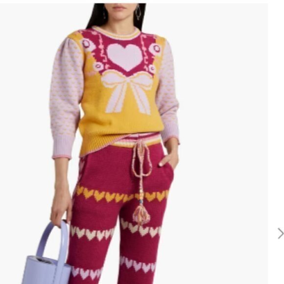 LOVESHACKFANCY Crochet-knit cotton-blend sweater FLAW - Picture 7 of 13